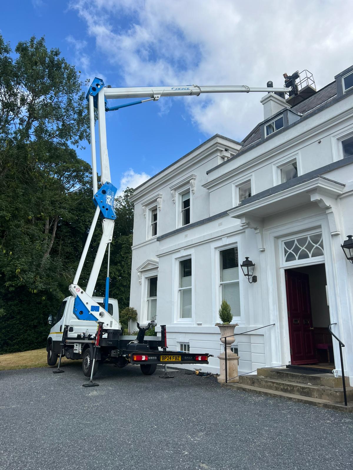 Chimney repair from cherry picker in Rickmansworth